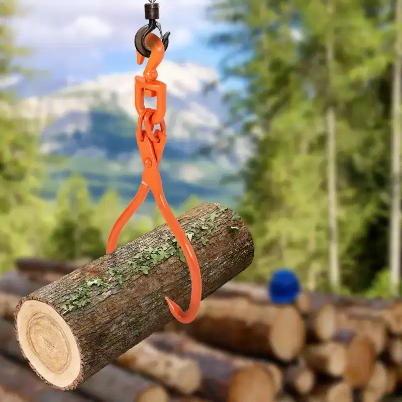 VEVOR Log Skidding Tongs, 18 inch 2 Claw Log Lifting Tongs, Heavy Duty Rotating Steel Lumber Skidding Tongs, 772 lbs/350 kg Loading Capacity