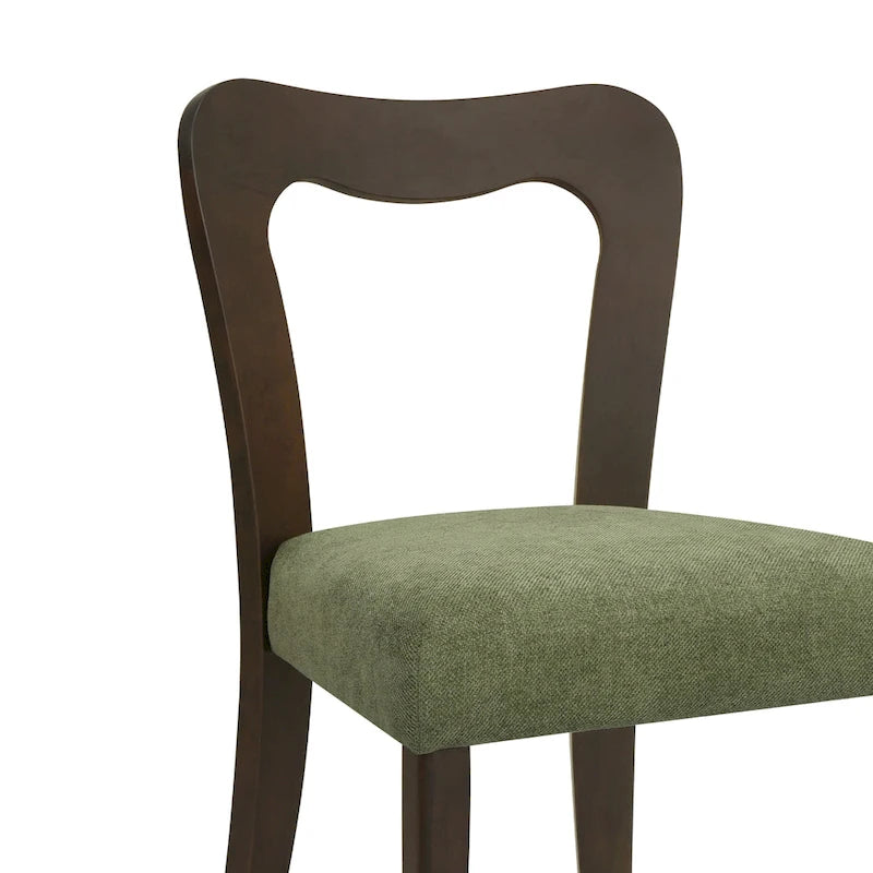 Modern Upholstered Dining Chair Set of 2 with Open-Back Design
