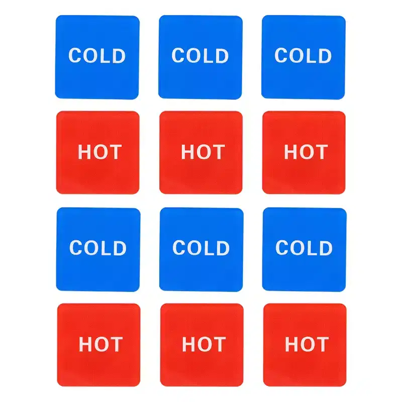 Unique Bargains Acrylic Self-Adhesive Decor Home Wear-resistant Hot/Cold Water Label