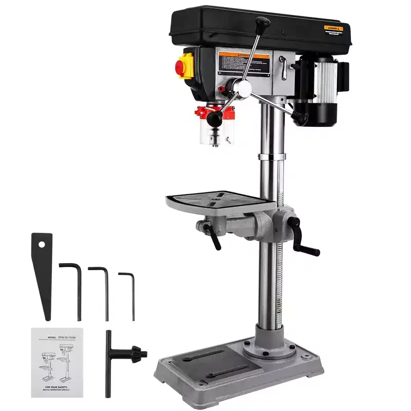 13-inch Benchtop Drill Press C 7.5 Amp Pure Copper Motor, 288-3084 RPM Variable Speed, Cast Iron Construction, 0-45 Tilting Table