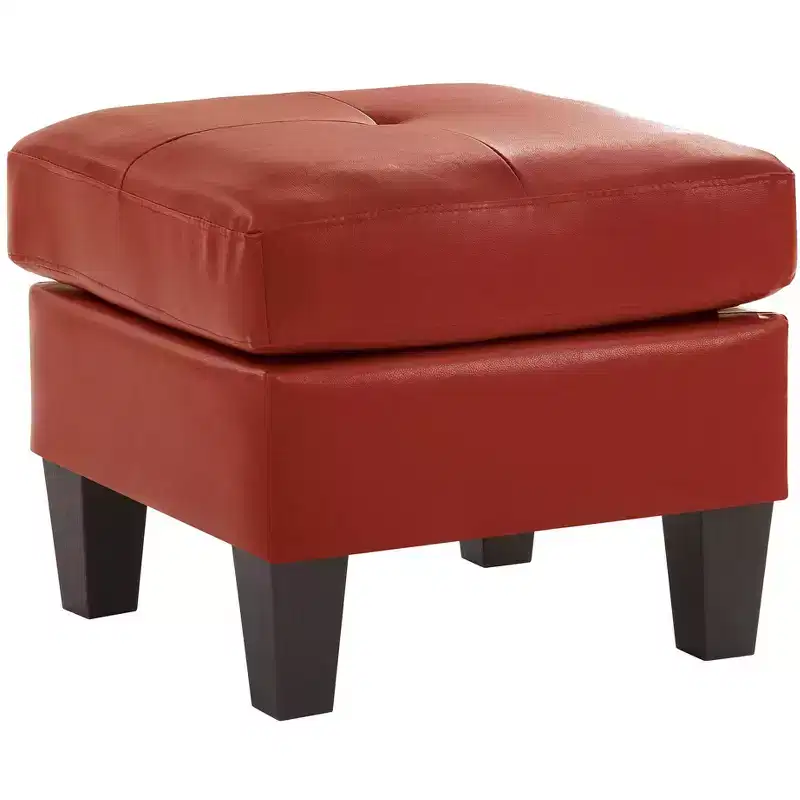 Passion Furniture Newbury Faux Leather Upholstered Ottoman