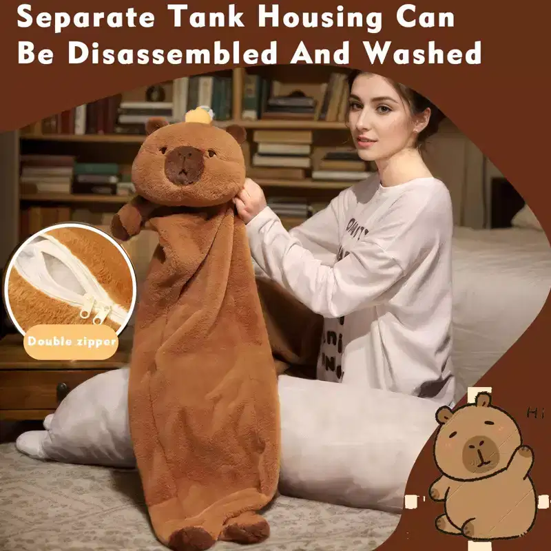 TITQWOP Long Capybara Plush Pillow,Cute Capybara Stuffed Animals Plushie Sleeping Hugging Body Pillow,Kawaii Capybara Soft Doll Toy