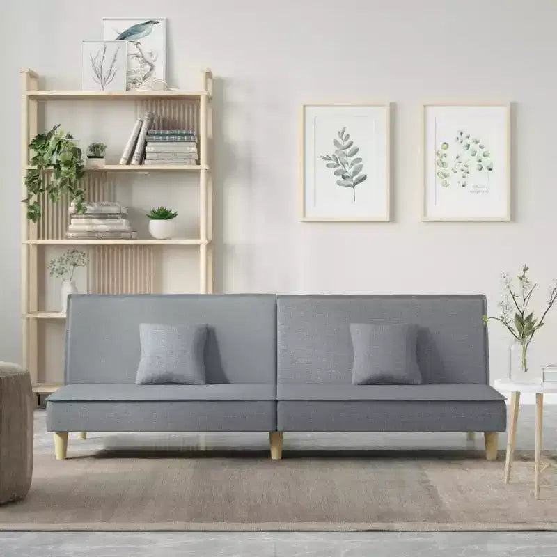 vidaXL Sofa Bed Light grey Fabric (100% polyester), plywood Medium