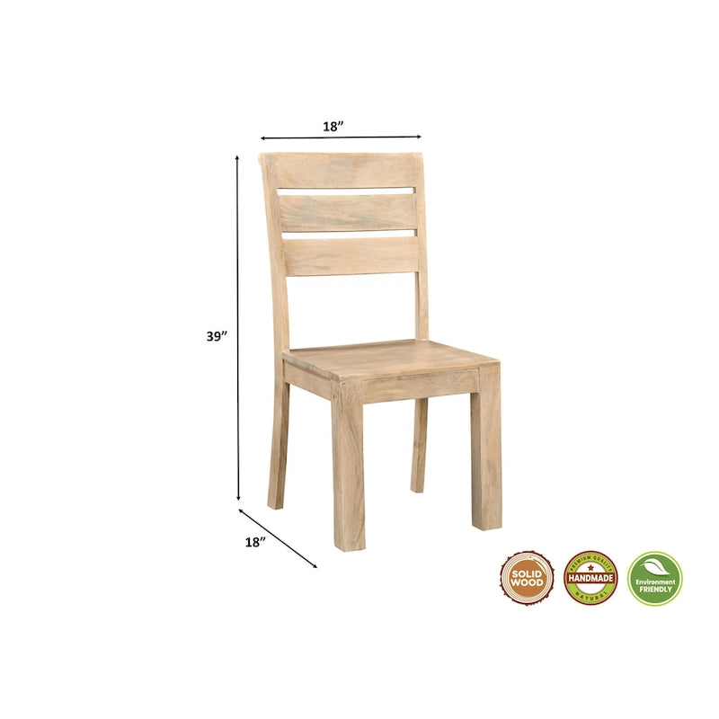 Solid Mango Wood Dining Chairs, Set of 2