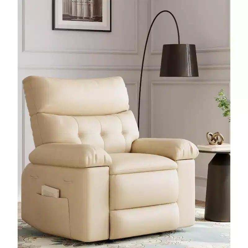 27 Oversized Recliner Chairs with Heat and Massage-360 Swivel Lazy Recliner Chair for Adults- Manual Rocking Chair with Remote Control for Living