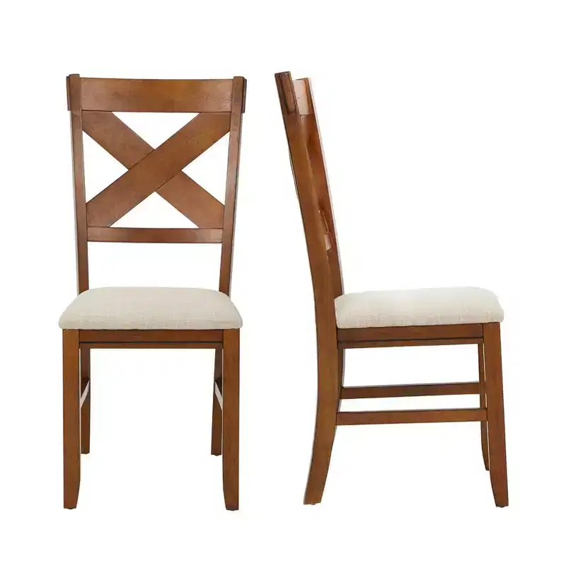 EROMMY Set of 2 Upholstered Solid Wood Side Chairs