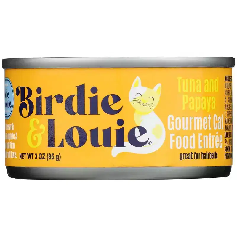Birdie & Louie Tuna and Papaya Cat Food - Case of 12/3 oz