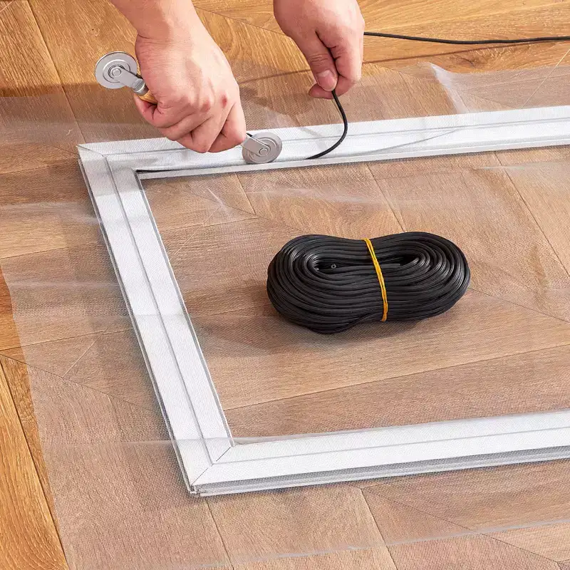 VEVOR Window Screen Spline, 100 ft x 0.16 in Window Screen Retainer Spline, PVC Window and Door Screen Spline, Black