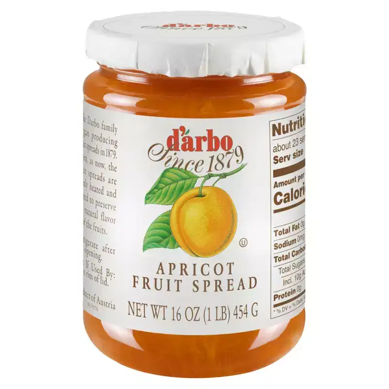 D'Arbo Trio Set All Natural Fruit Spreads - Apricot, Raspberry, and Strawberry - with Gold Stainless Steel Spreader Spoon (4-Pc Set)
