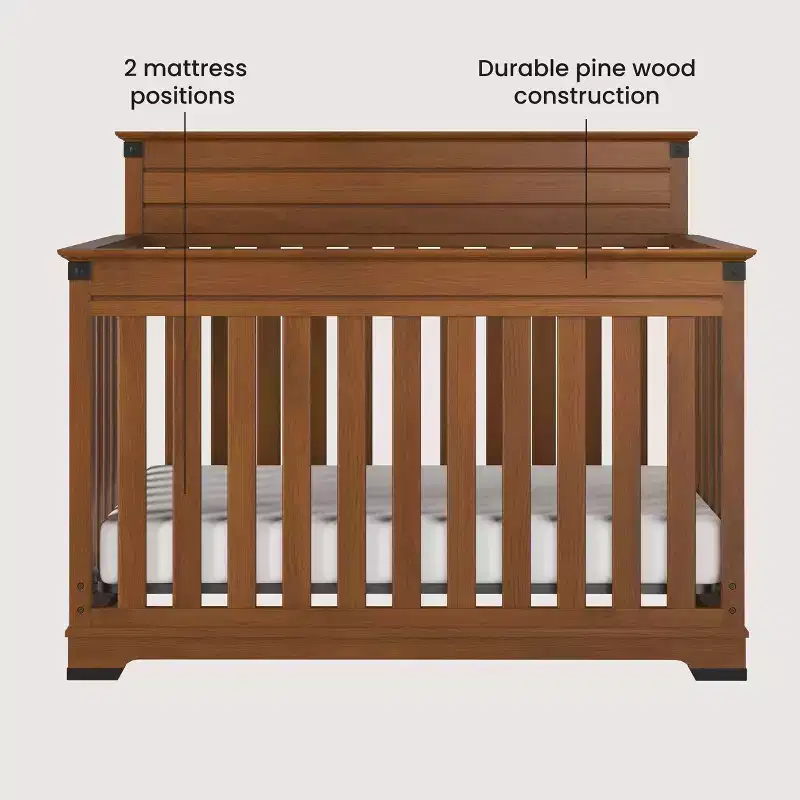 Child Craft Redmond 4-Piece Nursery Set, Includes 4-in-1 Convertible Crib, Dresser, Changing Topper, and Chest