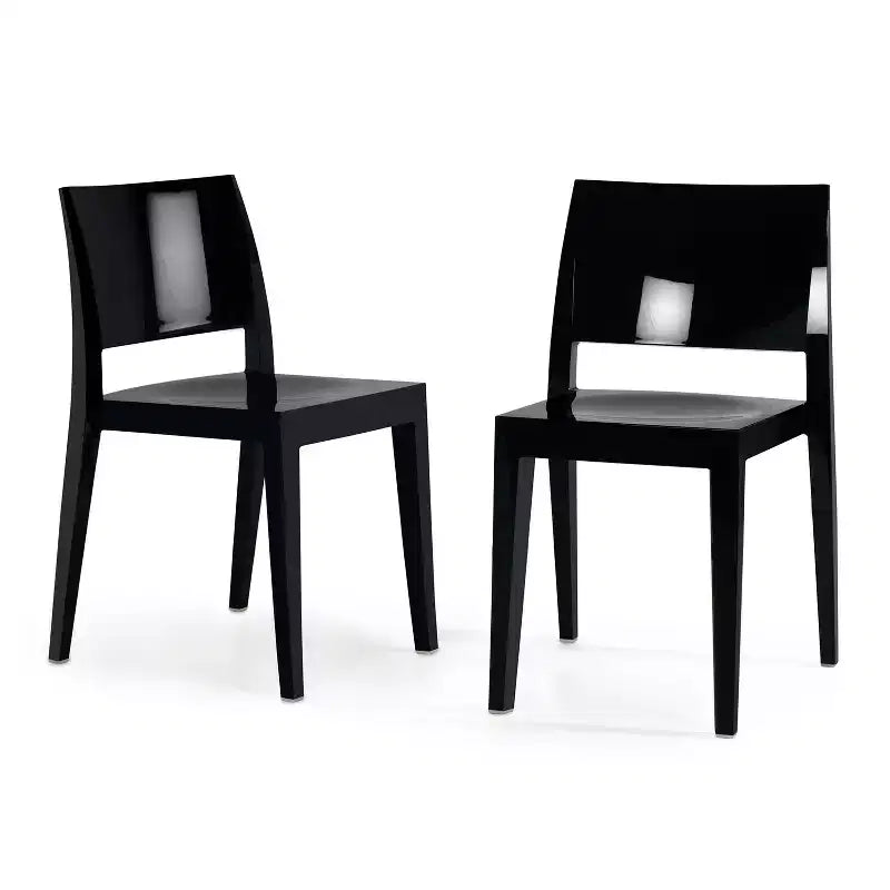 WRGHOME Palermo Modern Outdoor/Indoor Plastic Resin Stacking Patio Dining Chairs (Set of 2)