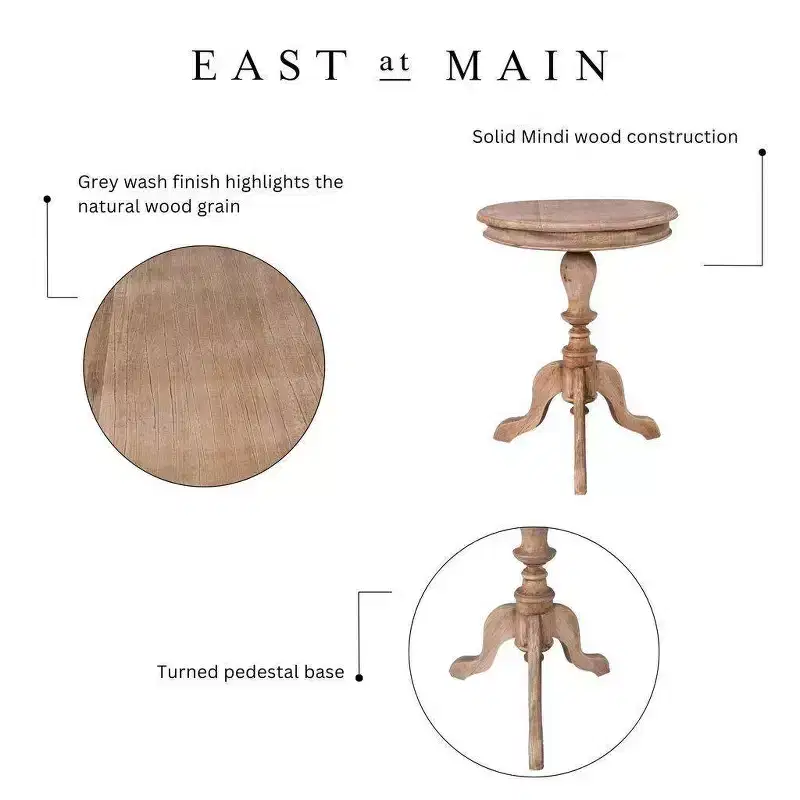 East at Main 25" Promenade Round Side Table Tan