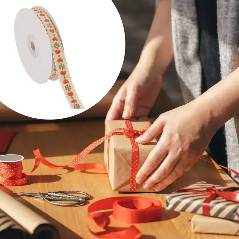Unique Bargains 0.39x29.53' Heart Flower Gift Ribbon