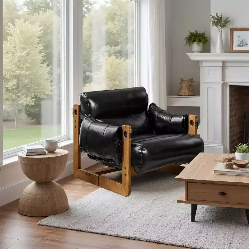 Art Leon Faux Leather Leisure Lounge Chair
