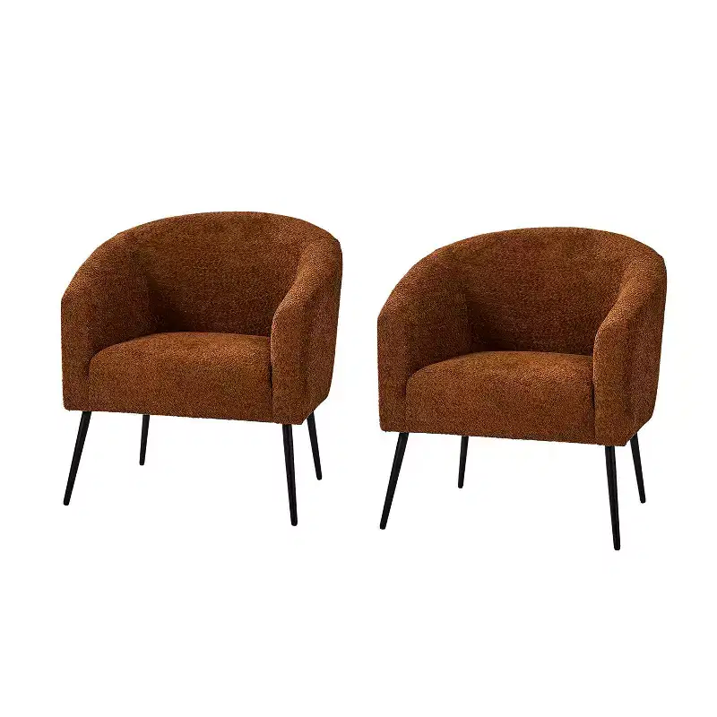 Guy Modern Boucle Armchair Set of 2 with metal leg ART OF LIVING DESIGNS