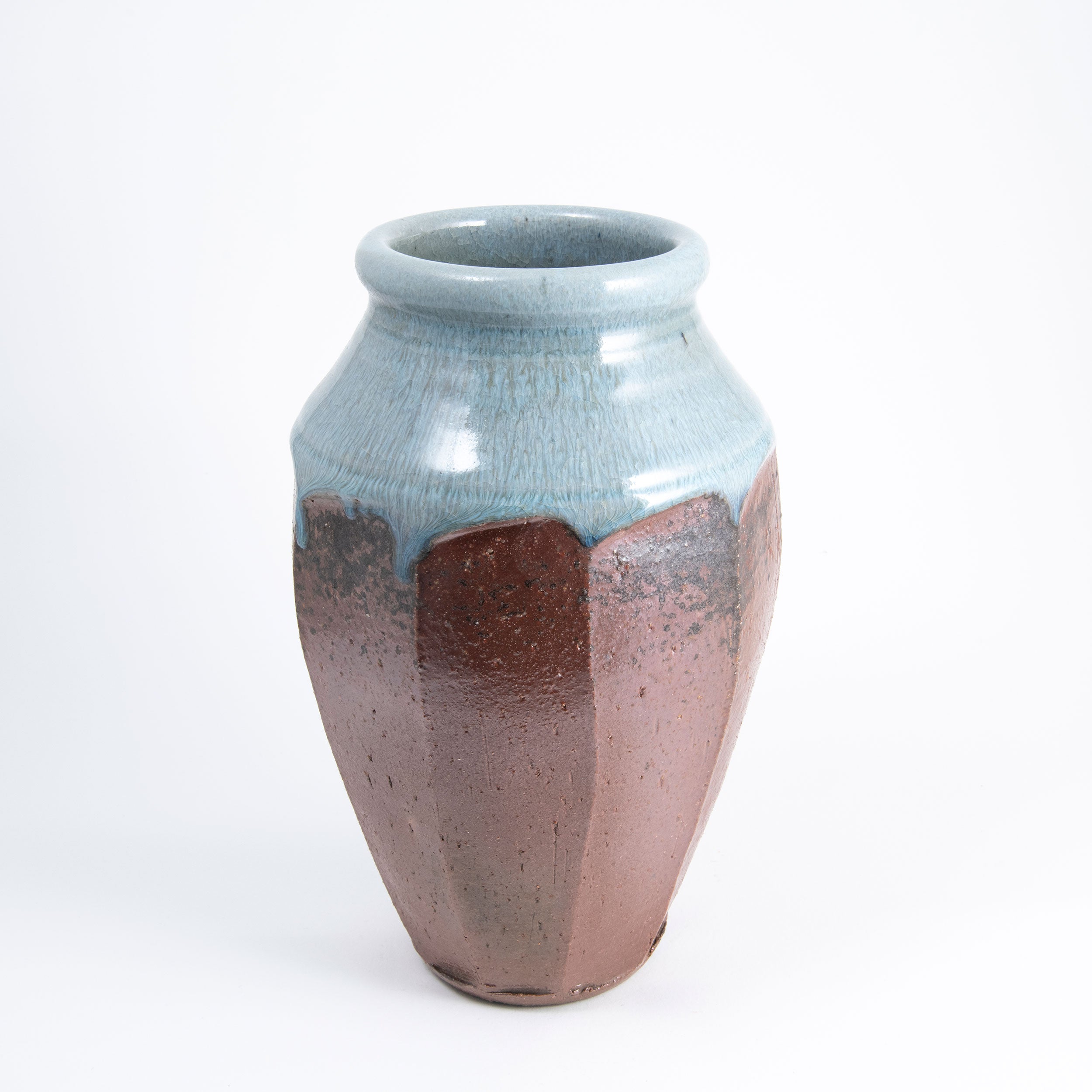 Tall Faceted Vase