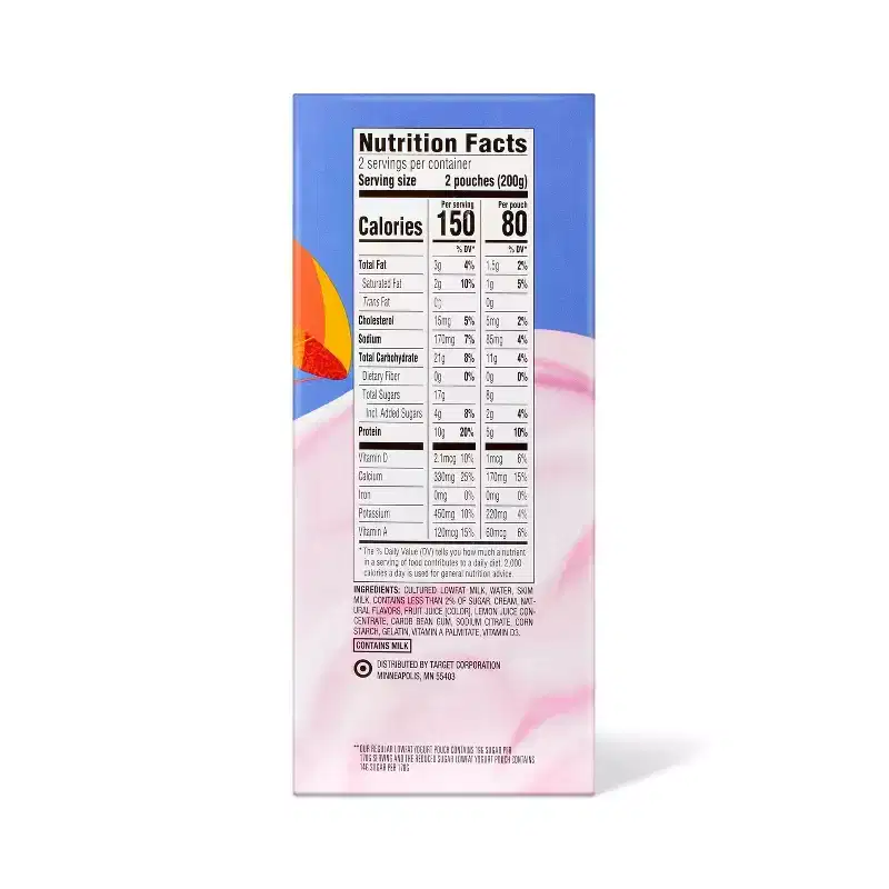 Kids' Reduced Sugar Yogurt Pouches - 3.5oz/4ct - Good & Gather