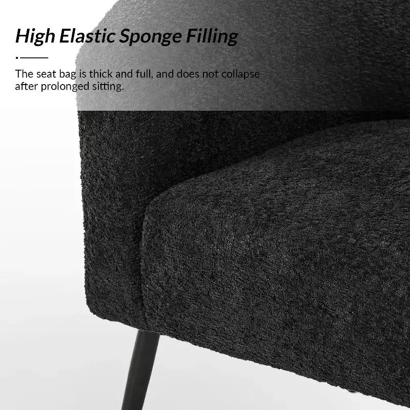 Guy Modern Boucle Armchair Set of 2 with metal leg ART OF LIVING DESIGNS