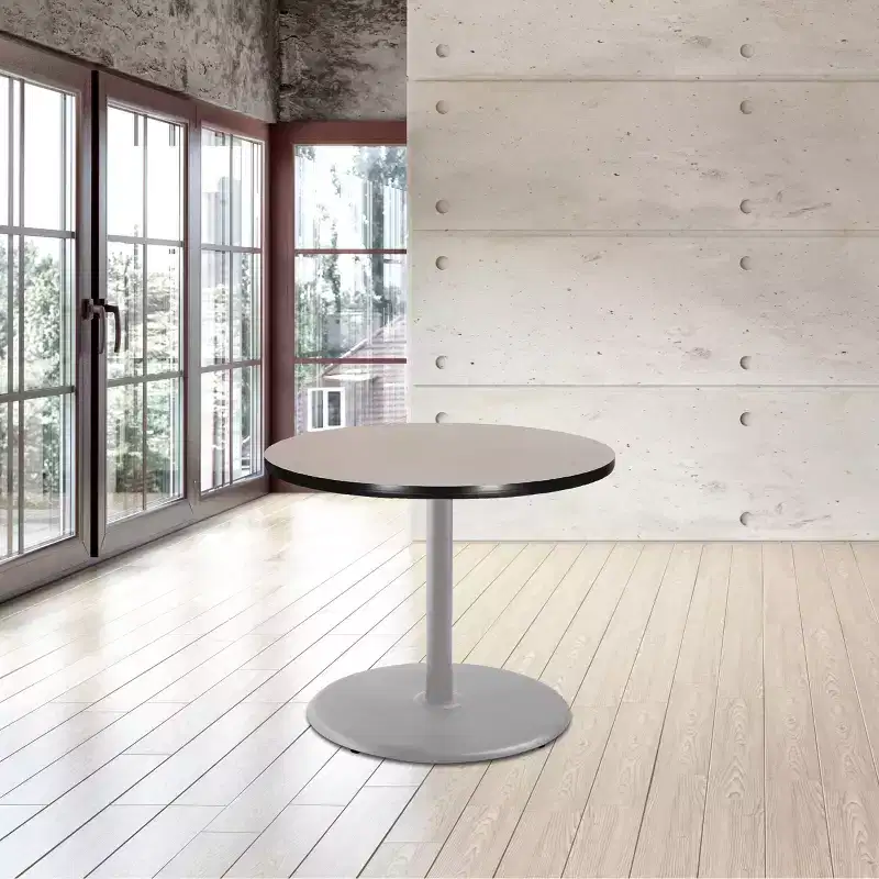 Hampden Furnishings 30" Bennet Collection Round Dining Table Gray/Gray Nebula