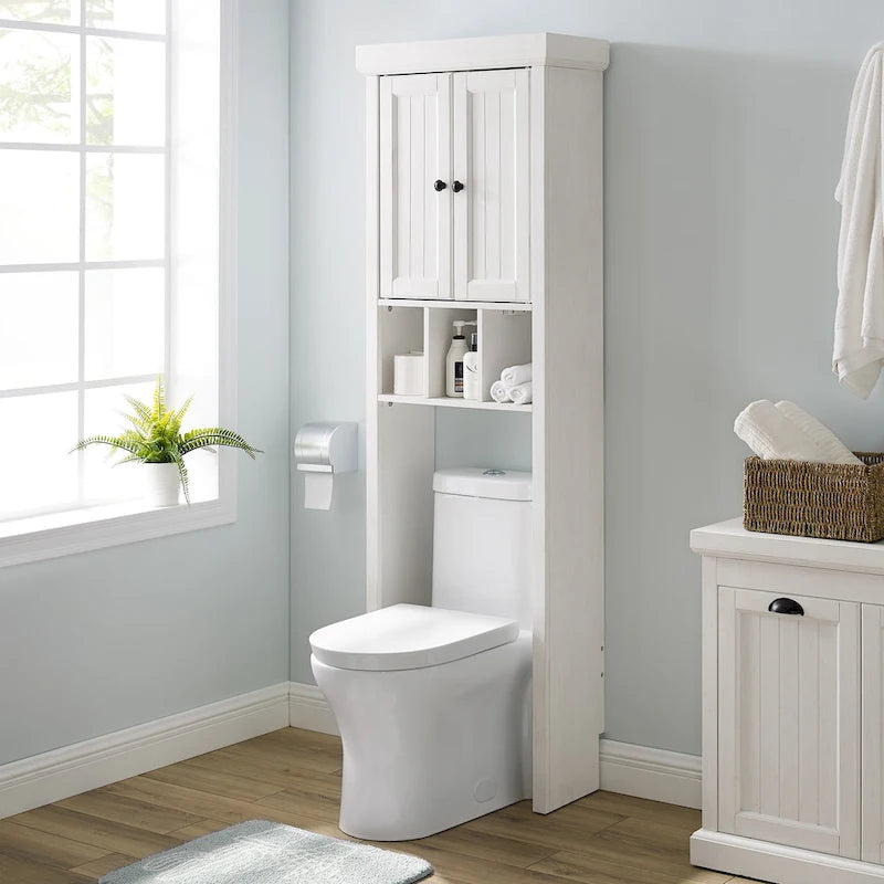 Crosley Seaside Space Saver Cabinet Distressed White