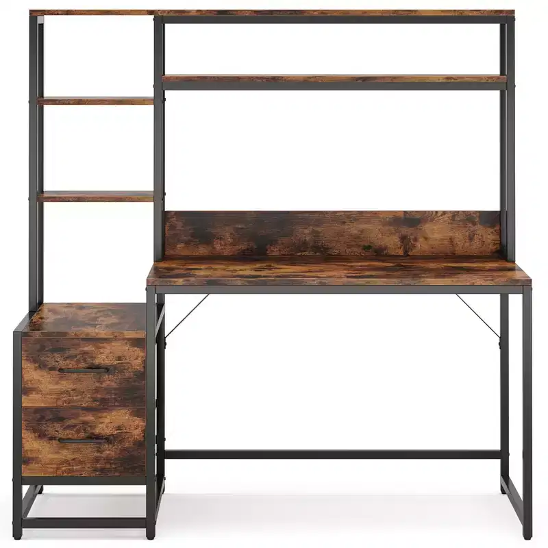Lantine 55 Inch Computer Desk with 2 Drawers