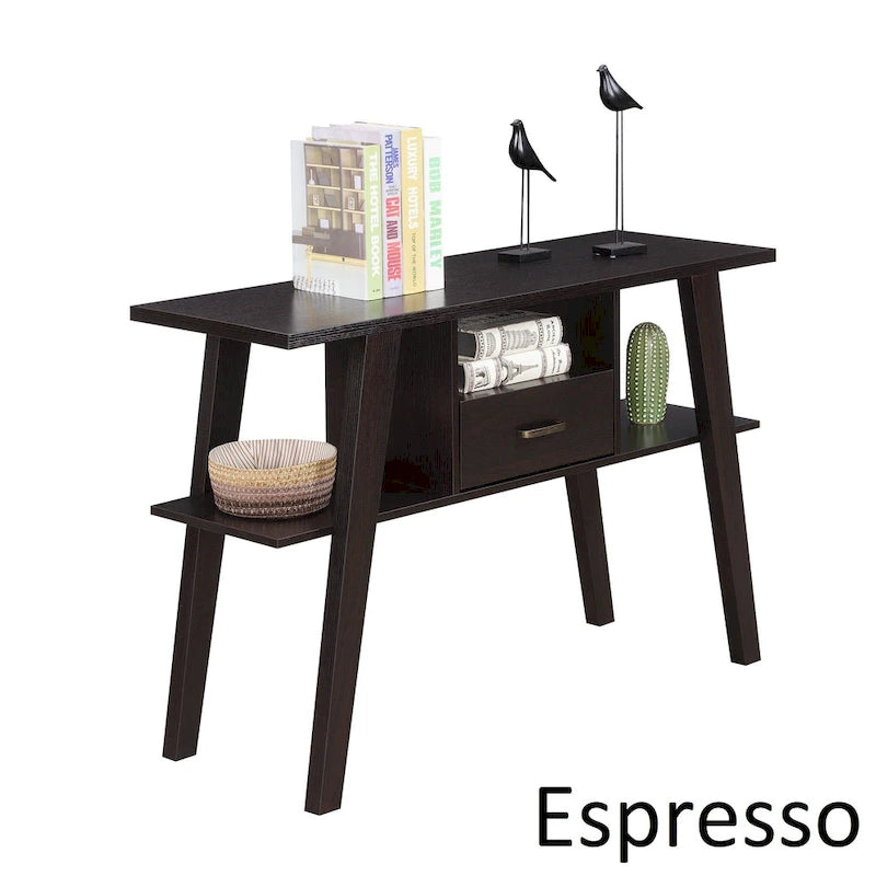 1-Drawer Console Table with 3 Shelves