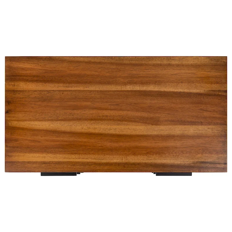 Brown Ombre 3-Drawer Chest with Black Frame Bedroom Storage