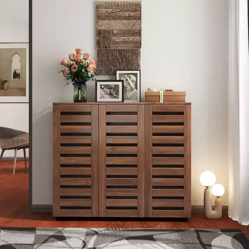 Shoe Cabinet, 5-Tier Shoe Cabinet with Three Doors and Adjustable Shelves, Shoe rack for Entryway, Living Room, Hallway
