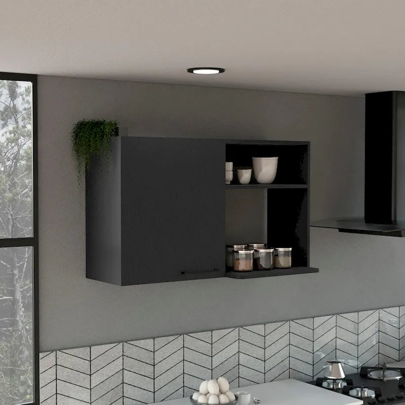 Black Wall Mounted Storage Cabinet for Kitchen and Bathroom