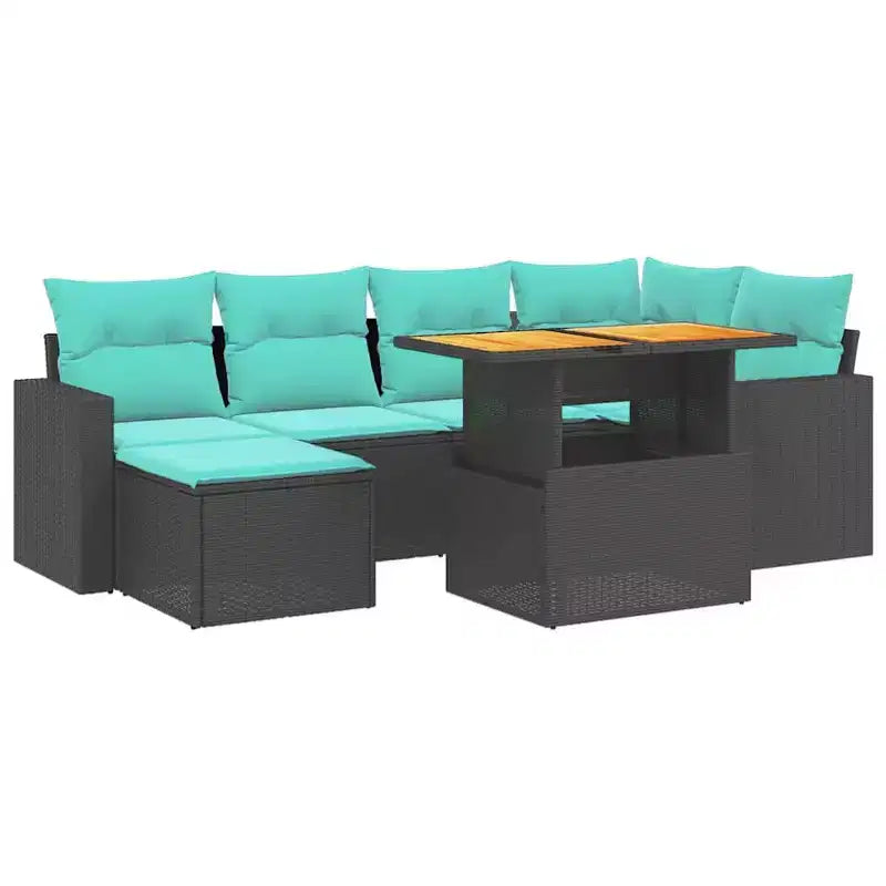 vidaXL Trendy Patio Sofa Set with Cushions - Poly Rattan, Various Colors
