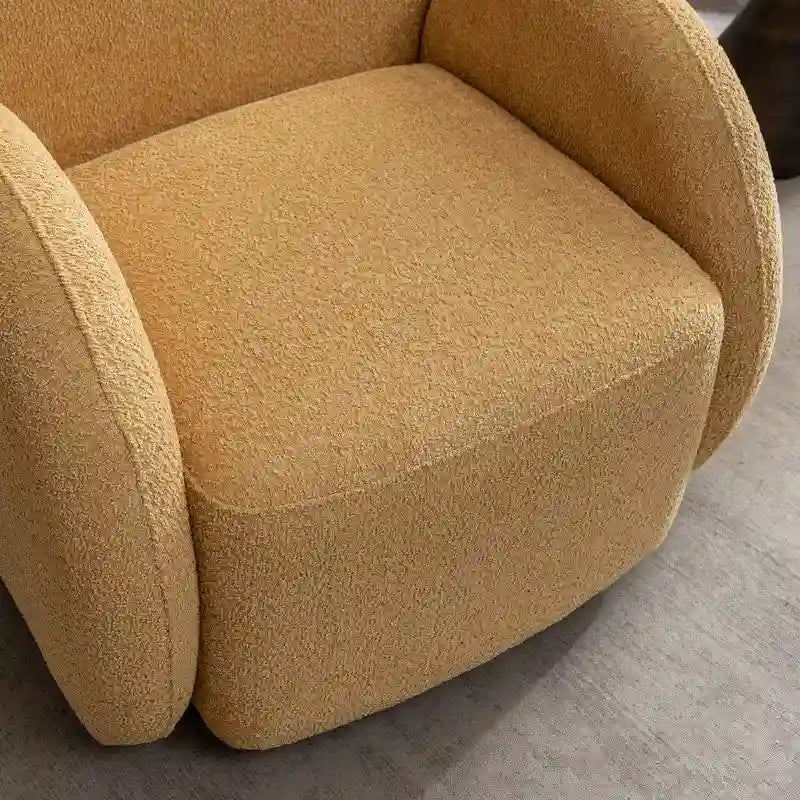 Modern Glam Boucle Upholstered Swivel Accent Armchair with 360 Degree Swivel Base