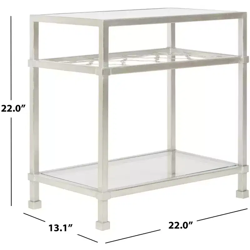 Hanzel Gold Leaf Glass Side Table - AMH8312 - Safavieh Couture