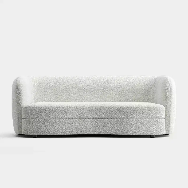 HOMES: Inside + Out 85" Pinehush Boho Curved Boucle Fabric Sofa with Pocket Coil Cushions