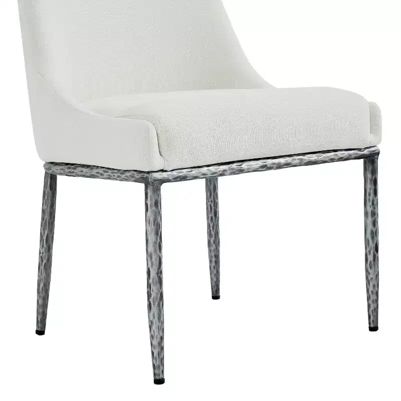 Linnea Industrial 5 Piece Upholstered Dining Chairs with Round Pedestal Dining Table