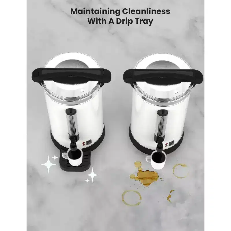 GustoWave Commercial Coffee Maker Machine Urn, Large Percolator Coffee Pot Dispenser with Double-Wall,Stainless Steel Hot Water Urn