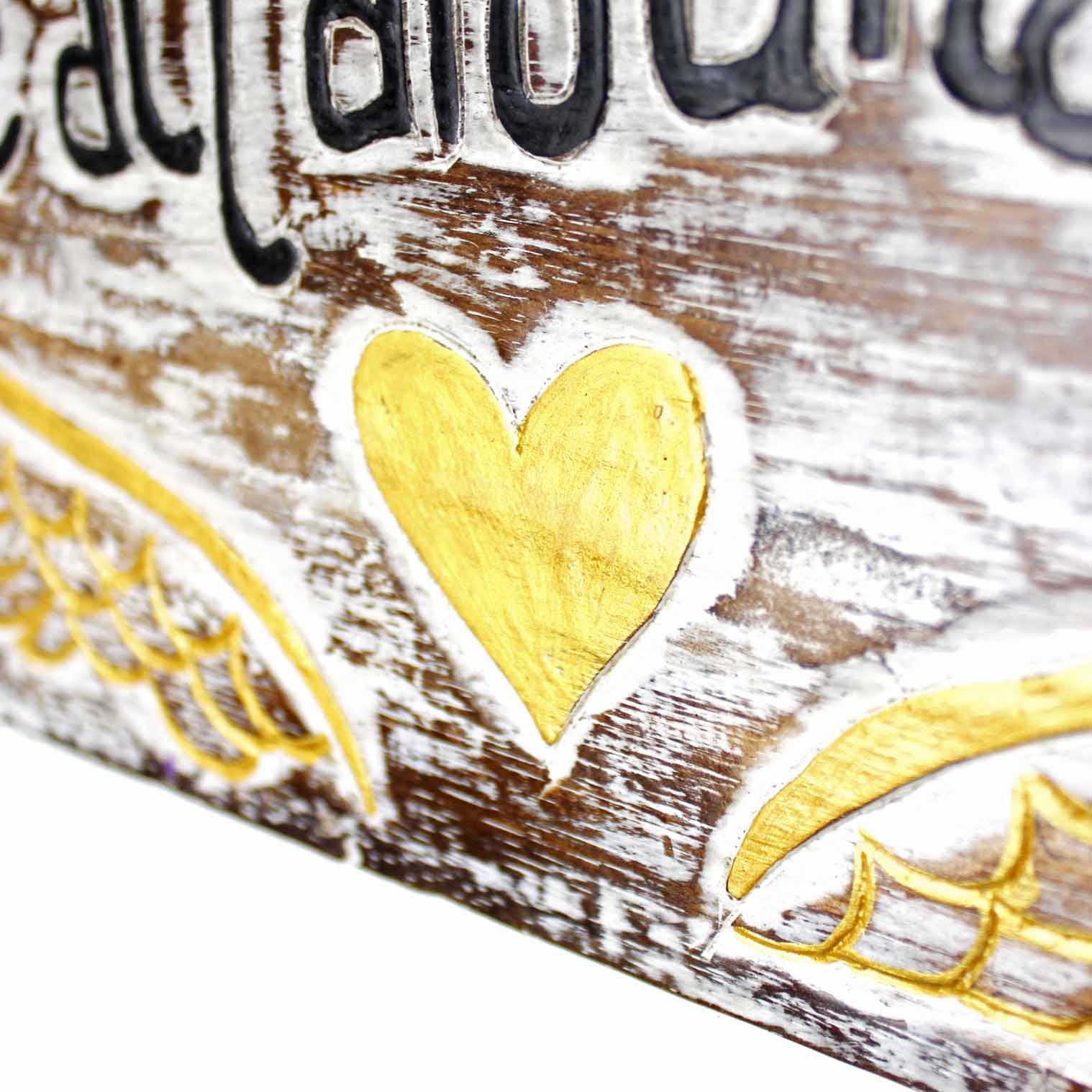 Angel Hugs Are All Around Us, Carved Wood Hanging Plaque