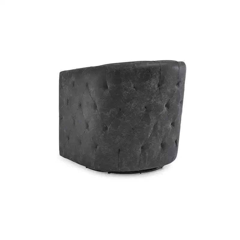 Signature Design by Ashley Casual Brentlow Swivel Accent Chair, Distressed Black