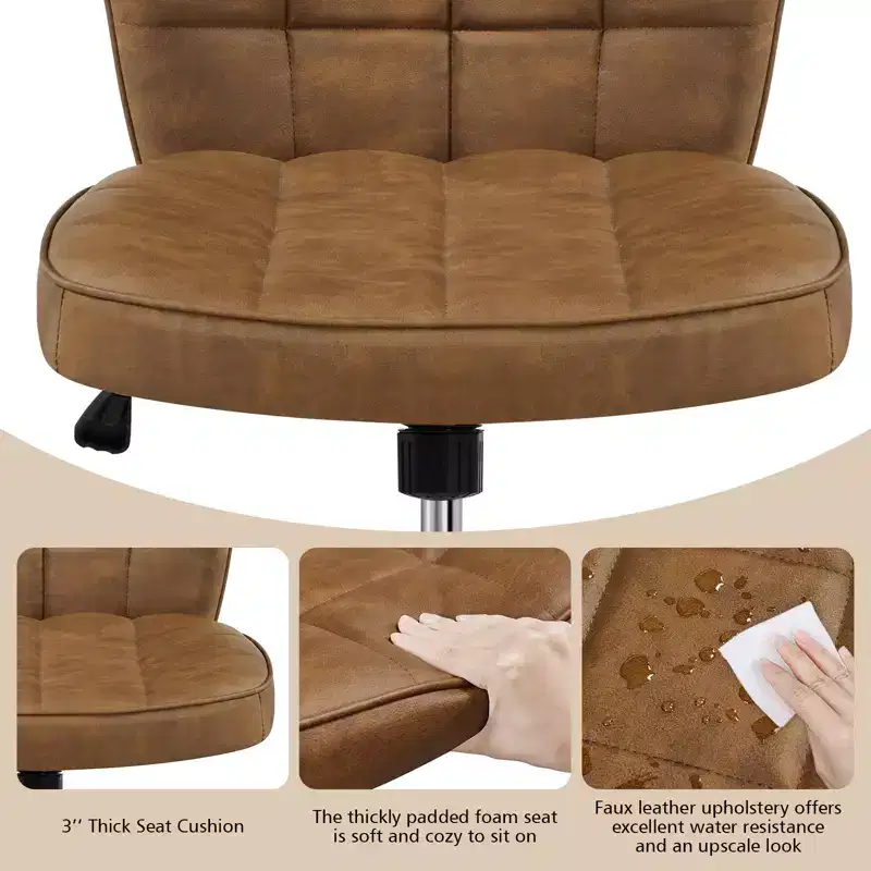 Yaheetech Modern Mid-back Office Chair Armless Desk Chair
