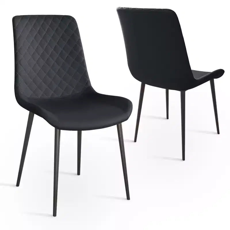 TUYOHW PU Leather Dining Chairs Set of 2/4 with Metal Legs,Waterproof Kitchen & Dining Room Chairs with Scratch-resistant Feet,300 lbs Capacity