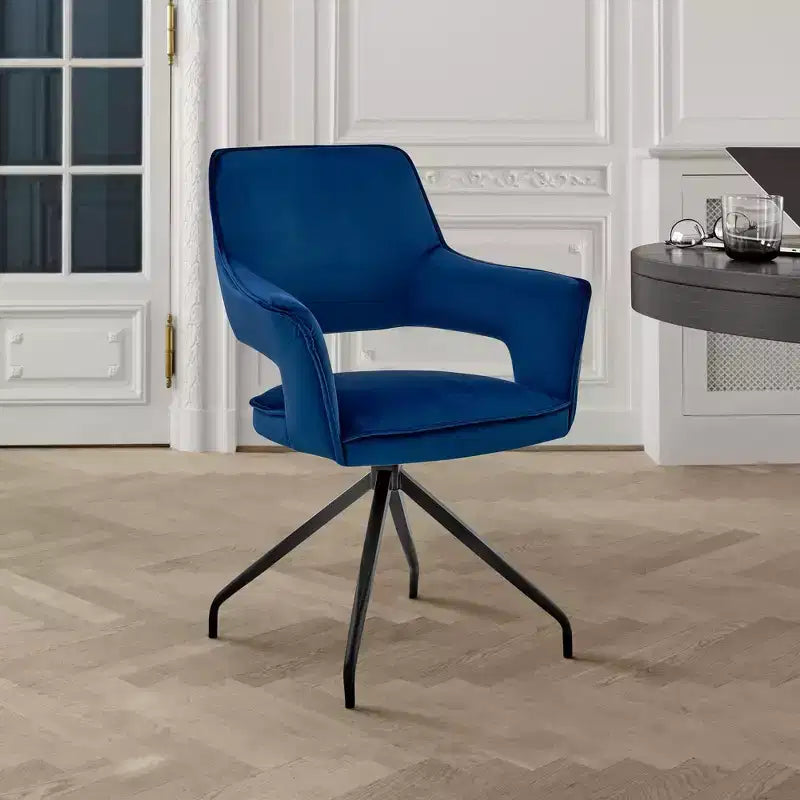 TUYOHW Velvet Accent Chair,Modern Upholstered Side Chair with Armrest,Black Wooden Legs,Lounge Chair for Living Room,Bedroom,Office