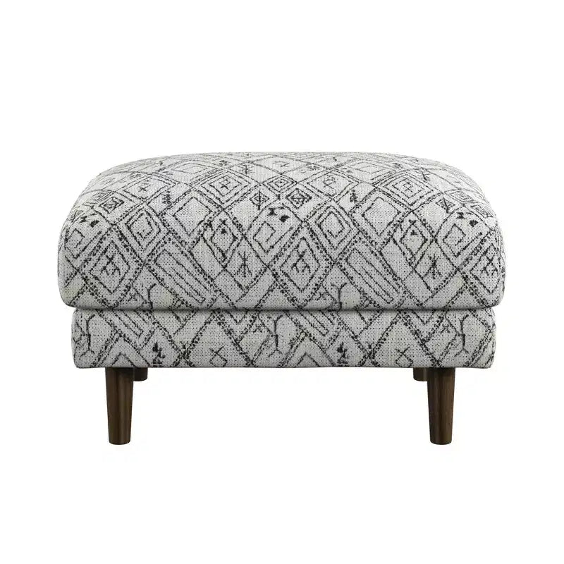 TUYOHW 26.8L Stylish Abstract Ottoman with Petroglyph Color Palette Design,Mid-Century Modern Accent Footrest Ottoman for Living Room,Home Decor