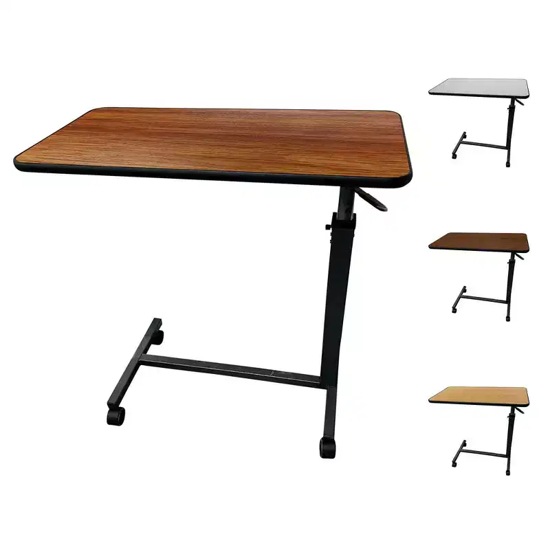 Rolling Medical Overbed Table with Adjustable Height - Hospital and Home Use