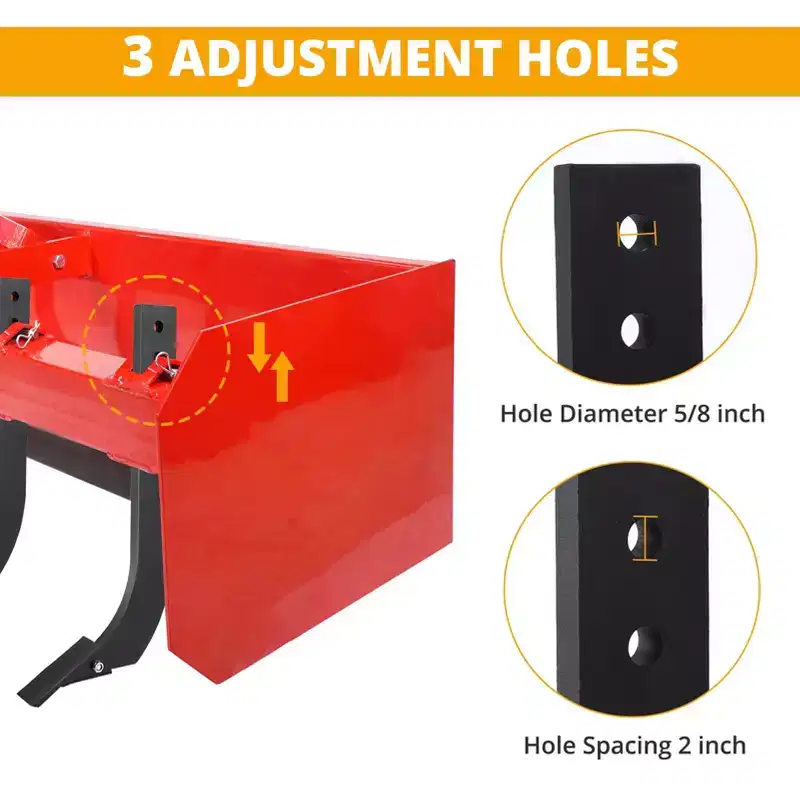 Scarifier Shank, Box Blade Shank 5 Pack  18'' 4 Holes Ripper Shank with Removable Tapered Teeth & Pins Adjustable Replacement