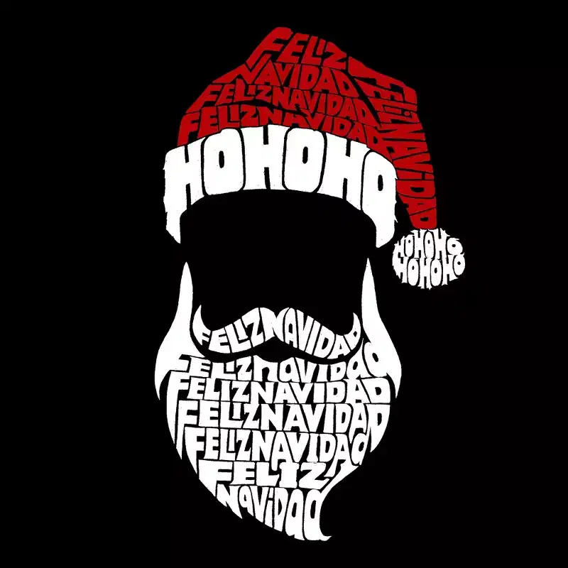 LA Pop Art Feliz Navidad Santa Claus - Boy's Word Art Long Sleeve T-Shirt