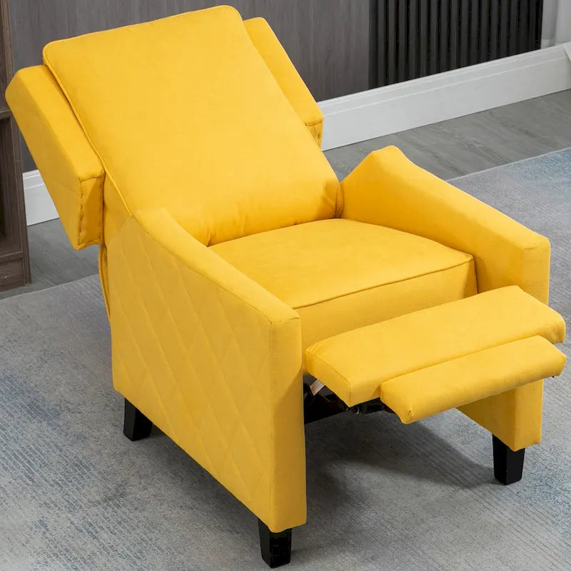 Push Back Recliner Chair with Linen Wing Back
