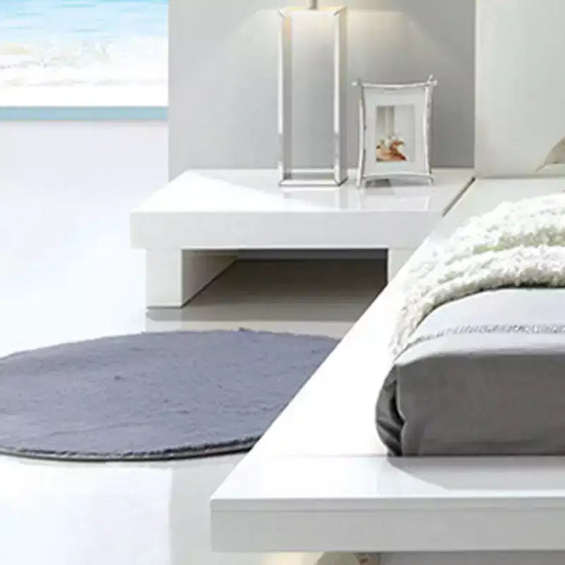 Haven Nightstand White - miBasics: Low Profile, Built-In USB Port, Modern Bedside Table