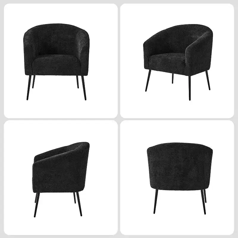 Guy Modern Boucle Armchair Set of 2 with metal leg ART OF LIVING DESIGNS