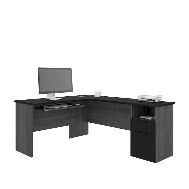 L-Shaped Desk - Modern Home Office Corner Computer Desk with Storage