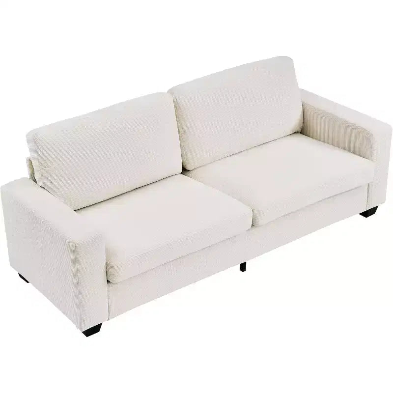 84-Inch Corduroy Upholstered Sofa with Pillow Back