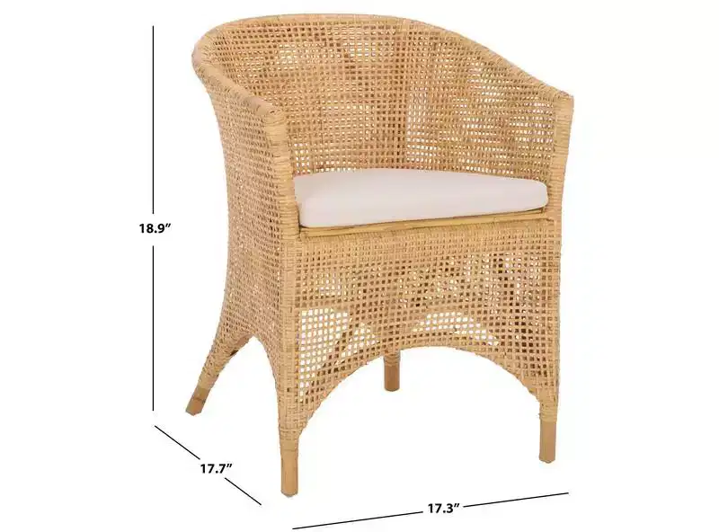 Taina Accent Chair - ACH6534 - Natural/White - Safavieh
